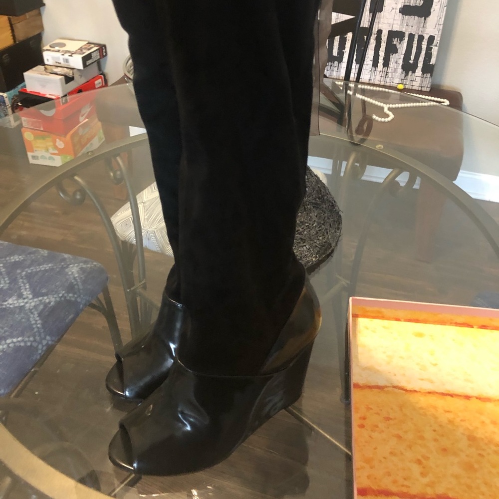 Jeffrey Campbell Open Toed Wedged Boots